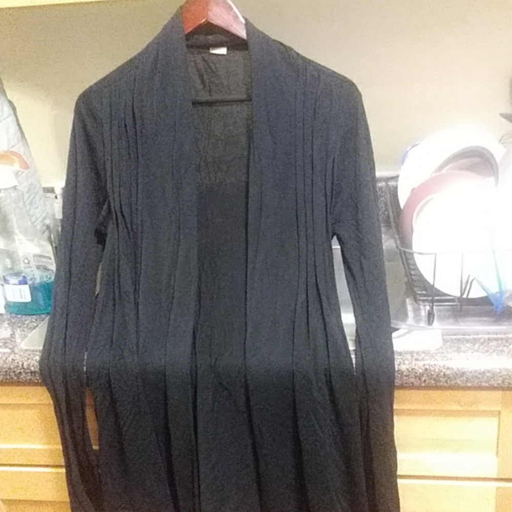 Black thigh length Cardigan